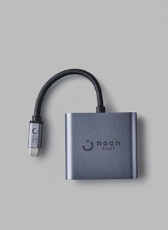 USB C Data Hub Adapter 3-In-1 (Type C to HDMI, USB 3.0 and Type C) For MacBook And Windows Laptops - Grey