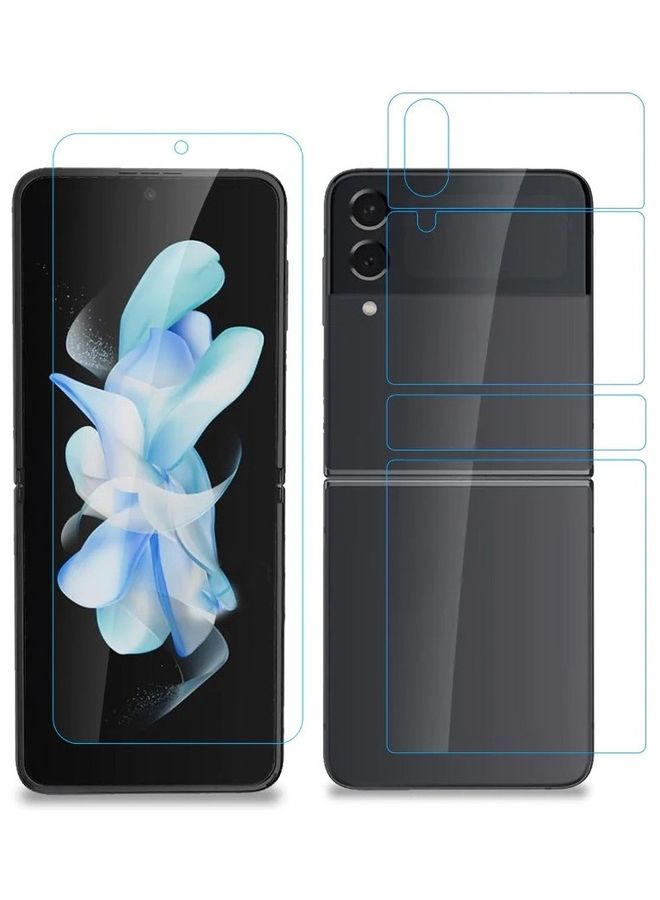 MARGOUN - Samsung Galaxy Z Flip 4 Screen Protector Full Coverage Front and Back Camera Lens Protector HD Anti-Scratch Flexible Hydrogel Clear TPU Film Clear - Image 1