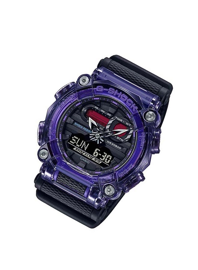 كاسيو ساعة يد رقمية وبعقارب بتصميم دائري طراز GA-900TS-6ADR - Image 3