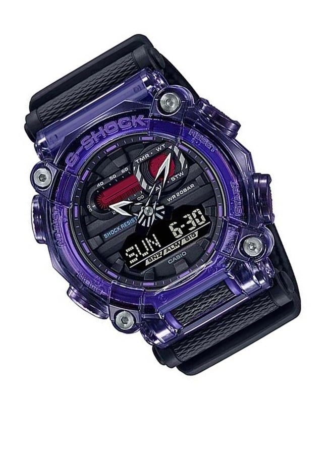 كاسيو ساعة يد رقمية وبعقارب بتصميم دائري طراز GA-900TS-6ADR - Image 4