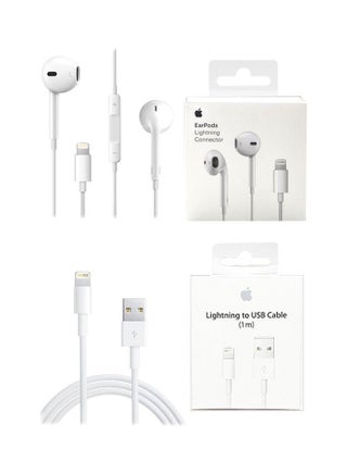 2-In-1 Apple EarPods with Lightning Connector And Lightning to USB Cable For Apple iPhone White - v1662560275/N15986782A_1