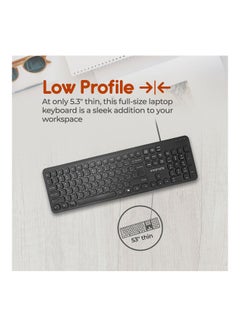 PROMATE Wired Keyboard with 1200 DPI Mouse, 106-Keys Quiet, Slim Design and Angled Kickstand, COMBO-KM2.E/A Black  - Image 2