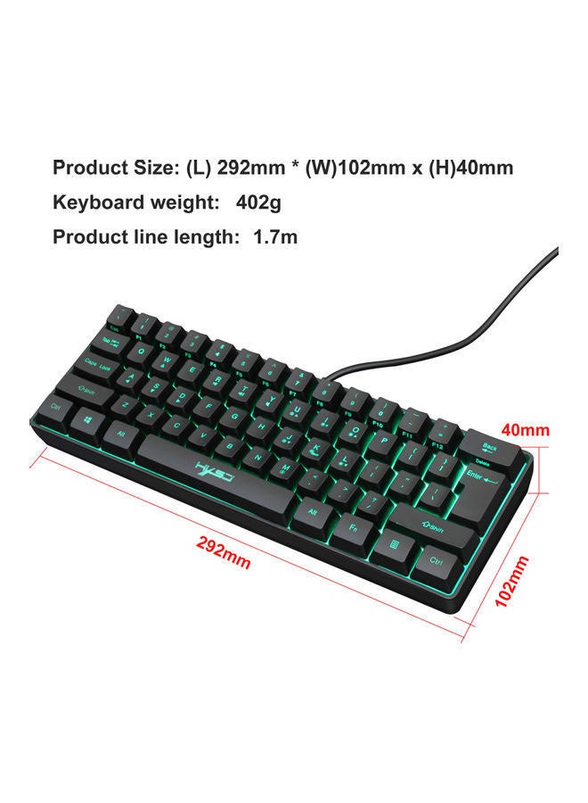 إتش إكس إس جيه لوحة مفتايح سلكية للألعاب بإضاءة متعددة الألوان RGB طراز V700 أسود  - Image 4