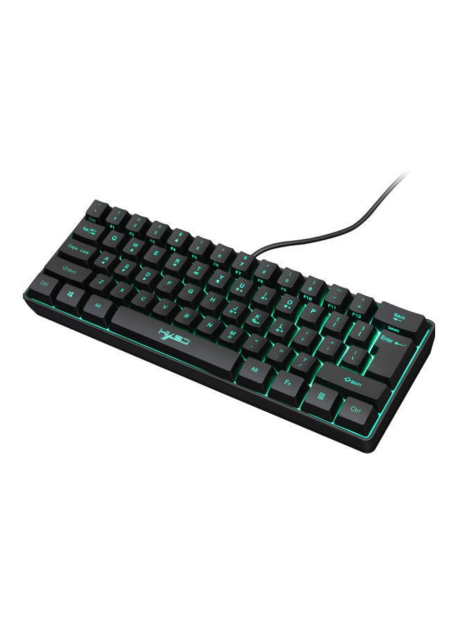 إتش إكس إس جيه - لوحة مفتايح سلكية للألعاب بإضاءة متعددة الألوان RGB طراز V700 أسود - Image 1