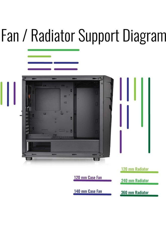 Thermaltake - Commander C32 Motherboard Sync ARGB ATX Mid Tower Computer Chassis with 2 200mm ARGB 5V Motherboard Sync RGB Front Fans + 1 120mm Rear Black Fan Pre-Installed CA-1N3-00M1WN-00 - Image 1