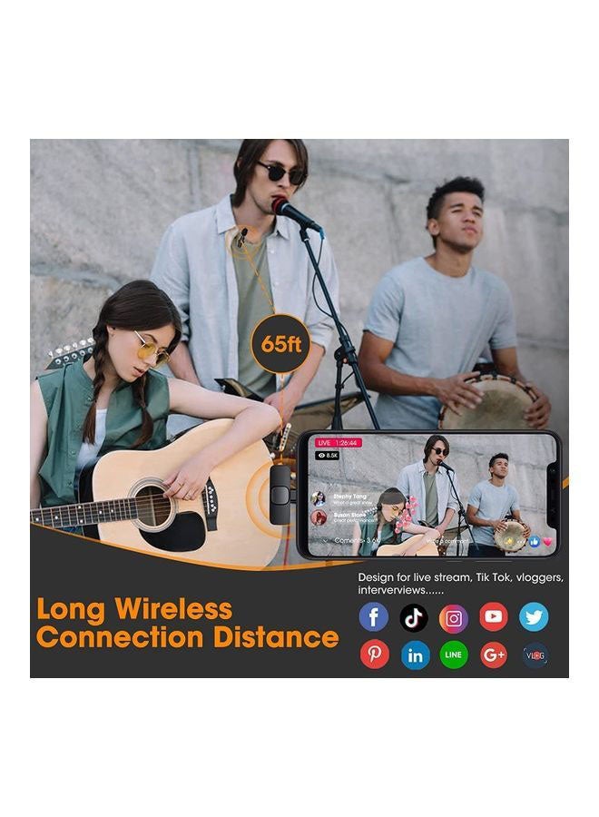 Rock Pow - Wireless Lavalier Microphone for Type C MIC002 Black - Image 1