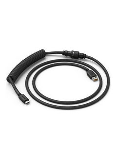 جلوريوس Glorious Coiled Keyboard Cable – Coiled USB C Cable Artisan Braided Cables for Mechanical Gaming Keyboard Coiled Cable -Custom Keyboard Cable (Black)  - Image 1
