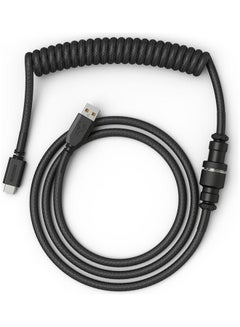 جلوريوس Glorious Coiled Keyboard Cable – Coiled USB C Cable Artisan Braided Cables for Mechanical Gaming Keyboard Coiled Cable -Custom Keyboard Cable (Black)  - Image 2