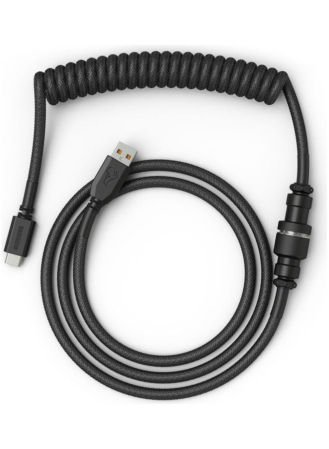 Glorious Glorious Coiled Keyboard Cable – Coiled USB C Cable Artisan Braided Cables for Mechanical Gaming Keyboard Coiled Cable -Custom Keyboard Cable (Black)  - Image 2