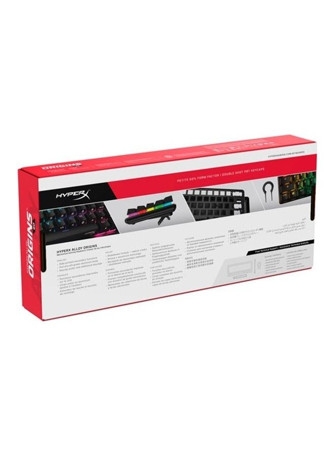 HYPERX - Alloy Origins 60 - Mechanical Gaming Keyboard - Ultra Compact 60% Form Factor - Tactile Aqua Switch - Double Shot PBT Keycaps - RGB LED Backlit - NGENUITY Software Compatible - Black - Image 1