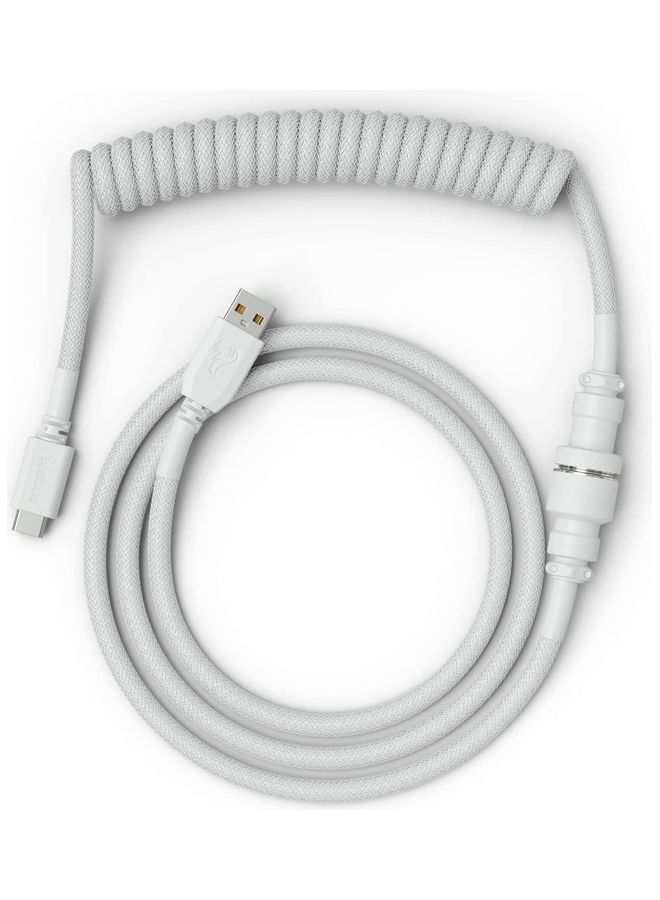 Glorious Coiled Keyboard Cable – Usb C Artisan Braided Cables For Mechanical Gaming - Custom (White)  - Image 2