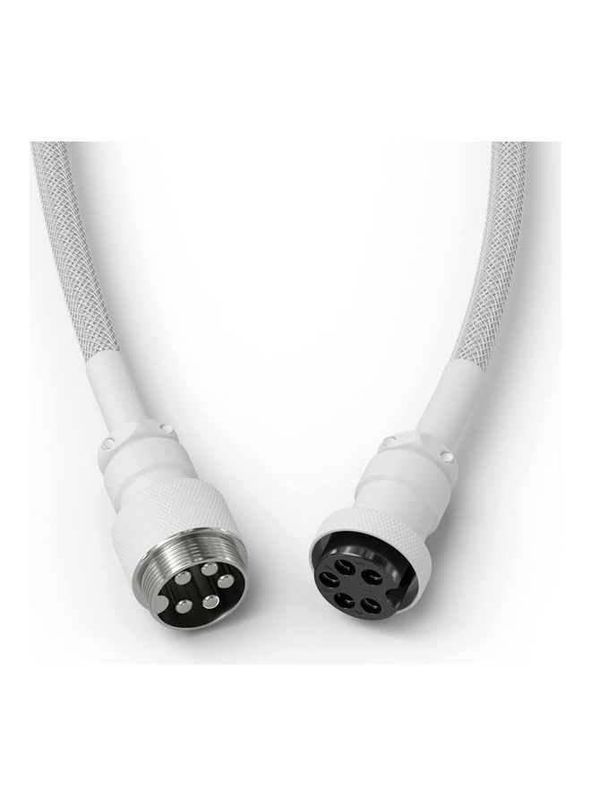 Glorious Coiled Keyboard Cable – Usb C Artisan Braided Cables For Mechanical Gaming - Custom (White)  - Image 3