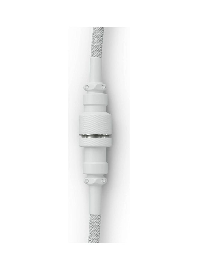 Glorious Coiled Keyboard Cable – Usb C Artisan Braided Cables For Mechanical Gaming - Custom (White)  - Image 4