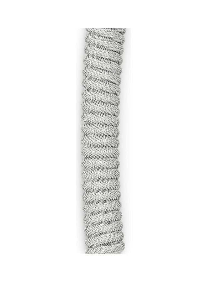 Glorious Coiled Keyboard Cable – Usb C Artisan Braided Cables For Mechanical Gaming - Custom (White)  - Image 5