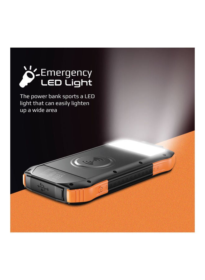 PROMATE 10000 mAh Solar Power Bank, Portable Battery Charger With Ip65 Water Resistant, 10W Qi Charger, 20W Usb-C Power Delivery, Qc 3.0 Port, 5V/2A Usb Port And 300Lm Led Light Solartank-10Pdqi Black  - Image 4