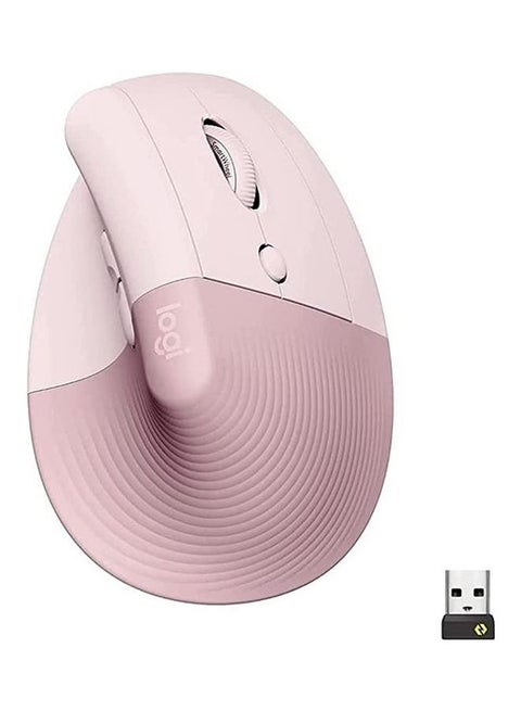 Lift Vertical Ergonomic Mouse, Logi Bolt USB Receiver, 4000 DPI Sensitivity, Multi-OS Compatibility, 10m Range, 2 Year Battery Life, Quiet Clicks & Smartwheel, 910-006478 Pink