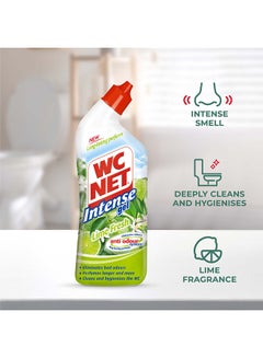 Wc Net Toilet Cleaner Intense Gel Lime Fresh 750ml 1 + 1 Free  - Image 2