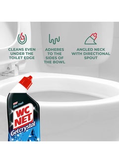 Wc Net Toilet Cleaner Crystal Gel Blue Fresh 750ml 1 + 1 Free  - Image 4
