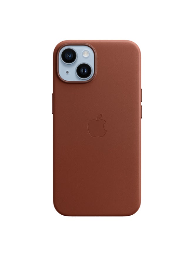 Apple iPhone 14 Leather Case with MagSafe Umber - Image 1