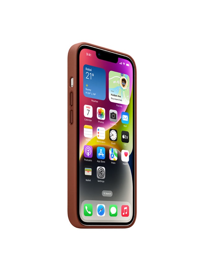 Apple iPhone 14 Leather Case with MagSafe Umber - Image 3