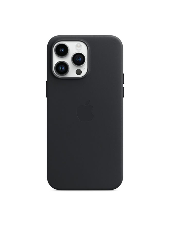 Apple - iPhone 14 Pro Max Leather Case with MagSafe Midnight - Image 1