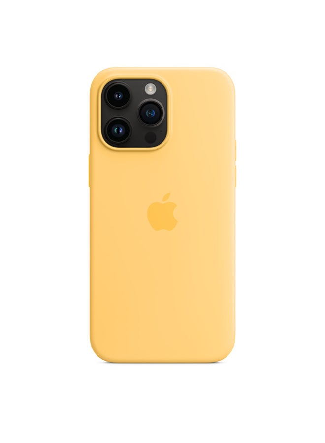 Apple - iPhone 14 Pro Max Silicone Case with MagSafe Sunglow - Image 1