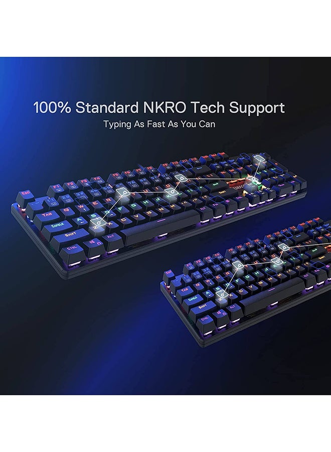 REDRAGON - Redragon K608 Valheim Mechanical Gaming Keyboard, Linear and Quiet Red Switch, 104 Keys, LED Rainbow Backlit, Wired Keyboard, Full-Key Rollover, Ergonomic Keyboard, for Office and Gaming, US QWERTY - Image 1