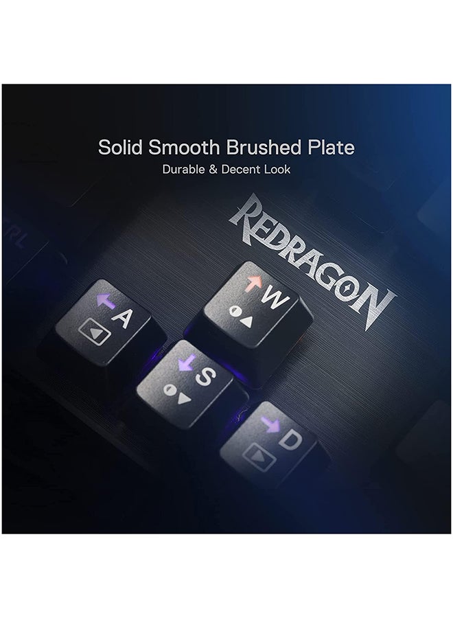 REDRAGON - Redragon K608 Valheim Mechanical Gaming Keyboard, Linear and Quiet Red Switch, 104 Keys, LED Rainbow Backlit, Wired Keyboard, Full-Key Rollover, Ergonomic Keyboard, for Office and Gaming, US QWERTY - Image 1
