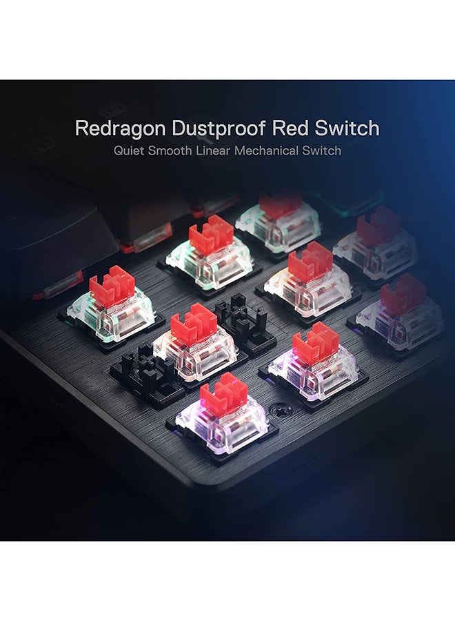 REDRAGON - Redragon K608 Valheim Mechanical Gaming Keyboard, Linear and Quiet Red Switch, 104 Keys, LED Rainbow Backlit, Wired Keyboard, Full-Key Rollover, Ergonomic Keyboard, for Office and Gaming, US QWERTY - Image 1