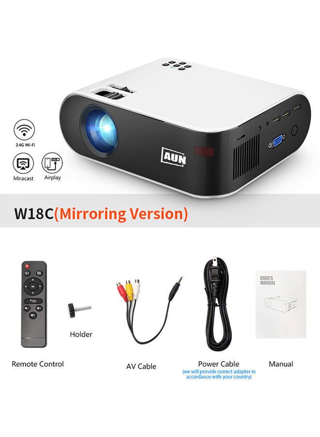 AnneFish - Home office HD 1080p Projector W18 White - Image 1