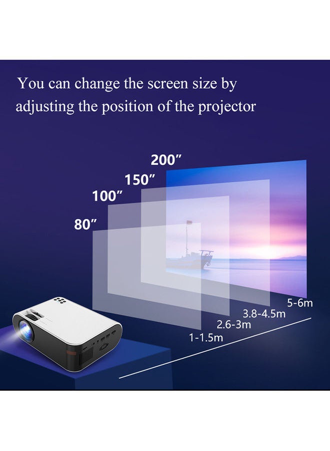 AnneFish - Home office HD 1080p Projector W18 White - Image 1