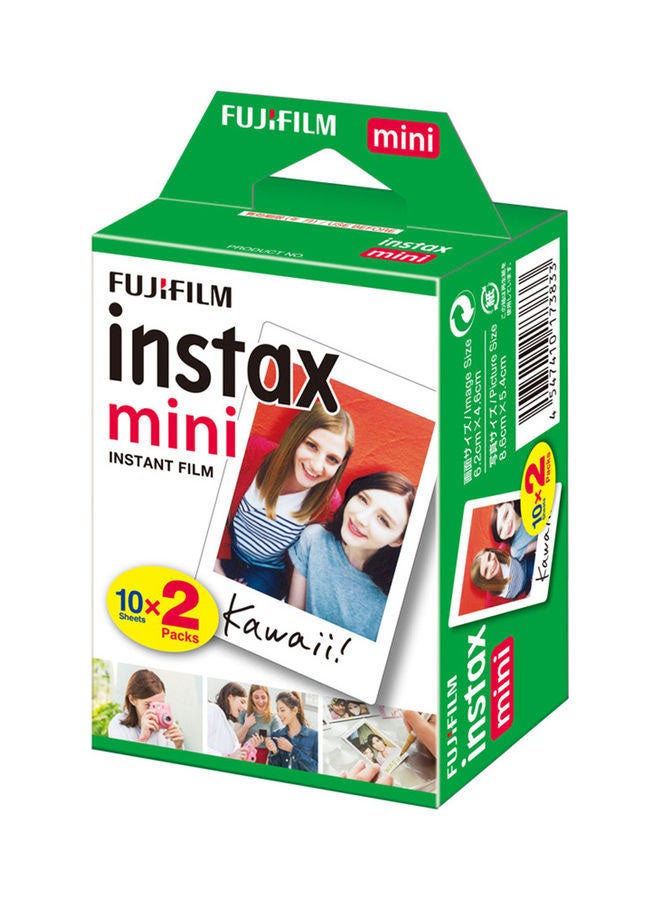 20-Sheet Instax Mini Film Photo Paper 54x86mm White - Product Main Image