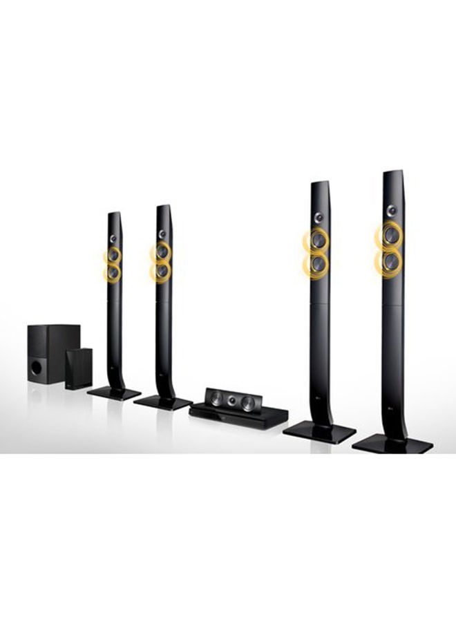 LG - 5.1Ch DVD Home Theatre System Wired Tall Boy 1200W LHD756 Black - Image 1