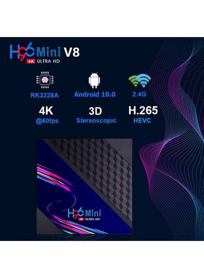 أتش 96 - تي في بوكس صغير V8 يعمل بنظام أندرويد V8 أسود - Image 1