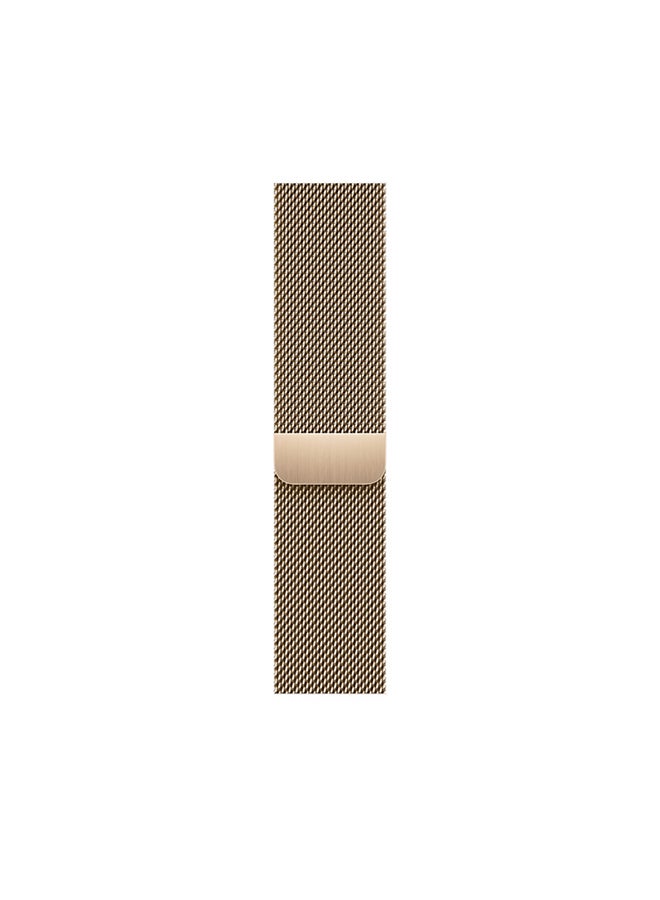 Apple - Watch Series 8 GPS + Cellular 41mm Stainless Steel Case With Milanese Loop Gold Milanese Loop - Image 1