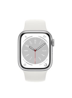 Apple Watch Series 8 GPS + Cellular 41mm Silver Aluminium Case With White Sport Band  - Image 2