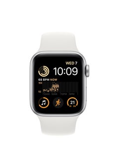Apple Watch SE GPS 44mm Silver Aluminium Case With Sport Band White  - Image 2