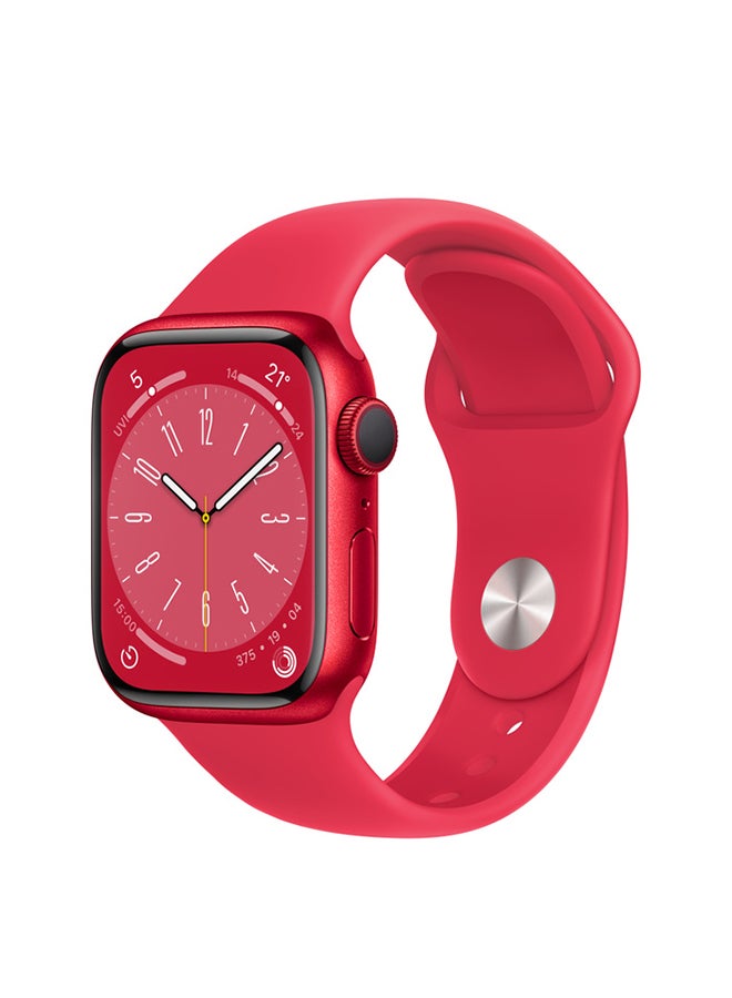Apple - Watch Series 8 GPS + Cellular 41mm Product(RED) Aluminium Case With Product(RED) Sport Band - Image 1