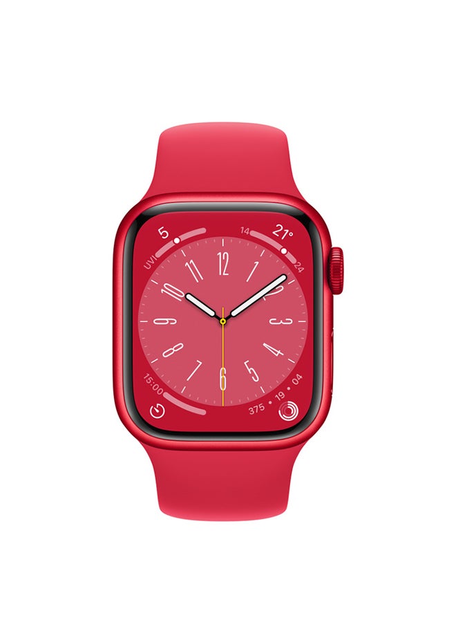 Apple - Watch Series 8 GPS + Cellular 41mm Product(RED) Aluminium Case With Product(RED) Sport Band - Image 1