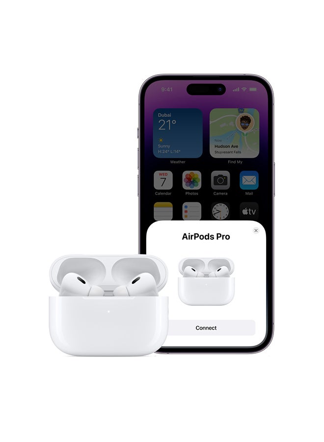 Apple - AirPods Pro (2nd generation) with MagSafe Case (Lightning) White - Image 1