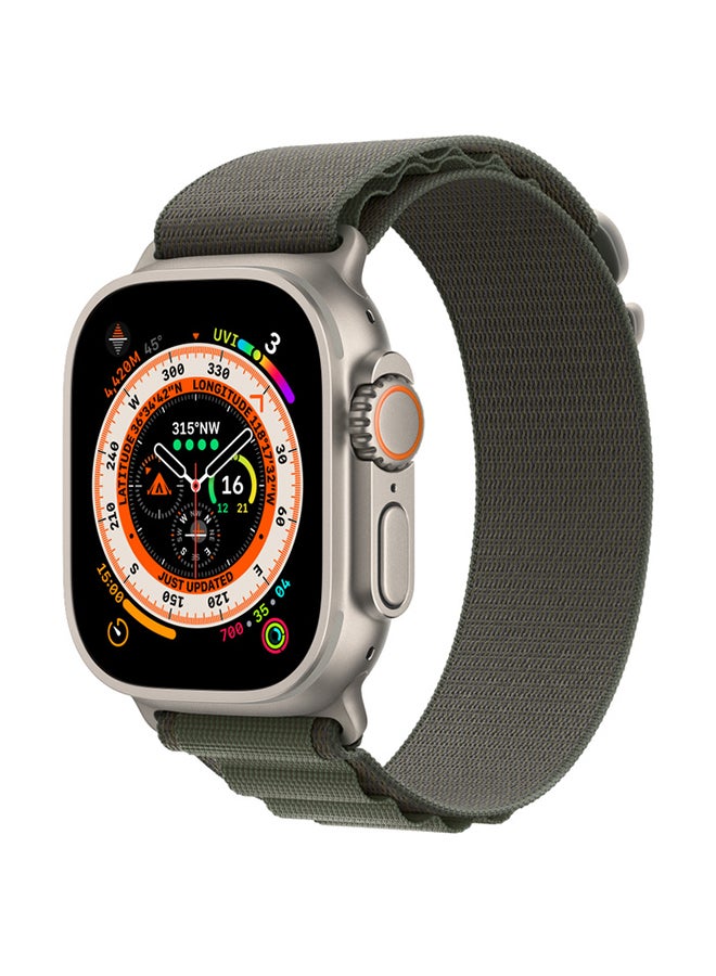 Apple - Watch Ultra GPS + Cellular, 49mm Titanium Case With Alpine Loop - Medium Green - Image 1
