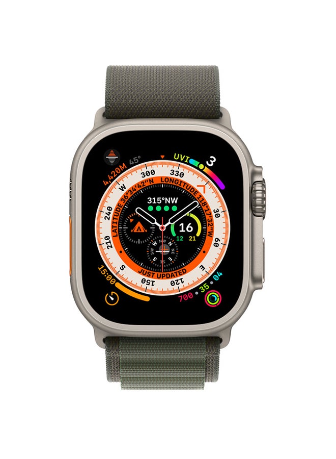 Apple - Watch Ultra GPS + Cellular, 49mm Titanium Case With Alpine Loop - Medium Green - Image 1