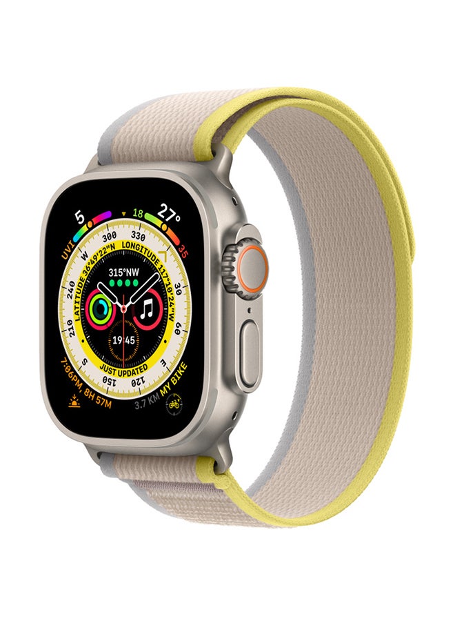 Apple - Watch Ultra GPS + Cellular, 49mm Titanium Case With Trail Loop - M/L Yellow/Beige - Image 1