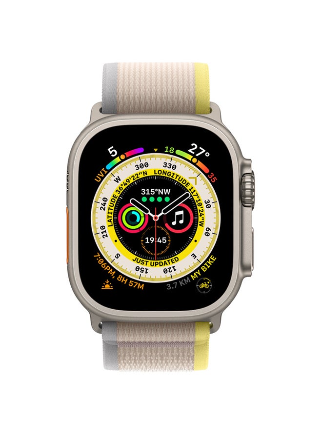 Apple - Watch Ultra GPS + Cellular, 49mm Titanium Case With Trail Loop - M/L Yellow/Beige - Image 1