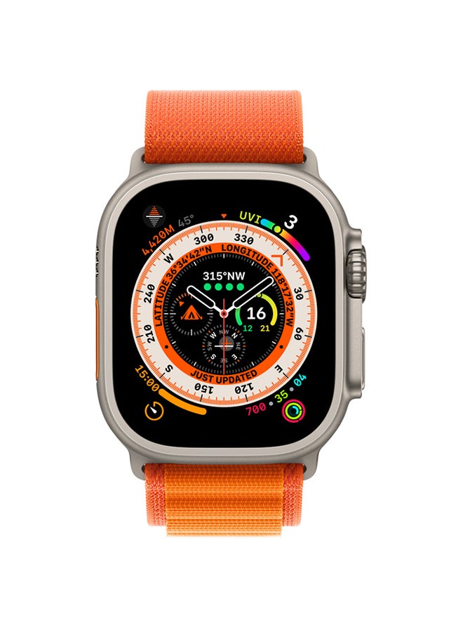 Apple - Watch Ultra GPS + Cellular, 49mm Titanium Case With Alpine Loop - Medium Orange - Image 1
