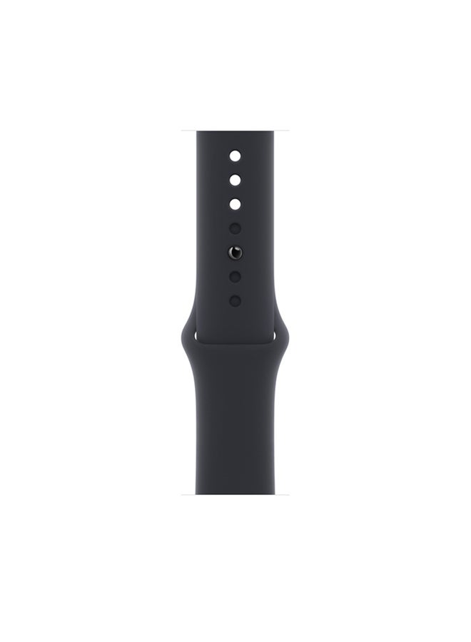 Apple - Watch Series 8 GPS + Cellular 45mm Stainless Steel Case With Midnight Sport Band - Image 1
