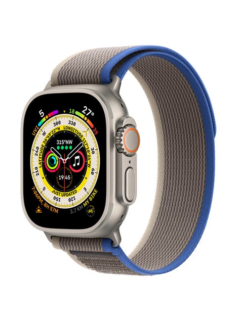 Watch Ultra GPS + Cellular, 49mm Titanium Case With Trail Loop - M/L Blue/Grey