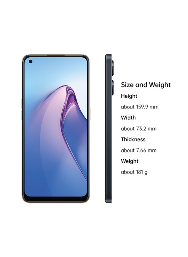 أوبو هاتف رينو 8z ثنائي الشريحة بذاكرة رام سعة 8 جيجابايت وذاكرة داخلية سعة 128 جيجابايت يدعم تقنية 5G بلون أسود لون ضوء النجوم - إصدار الشرق الأوسط - Image 2