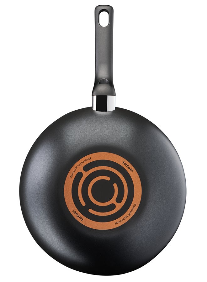 Tefal - TEFAL Cookware Set of 9 PCs |Super Cook| frypan 24 cm/wokpan 28 cm/stewpots 22/24 cm/spoon/slotted spoon/slotted spatula | Aluminium Non-Stick with Thermo Signal | Black | 2 Years Warranty | B459S984 Black 24,28,22,24cm - Image 1