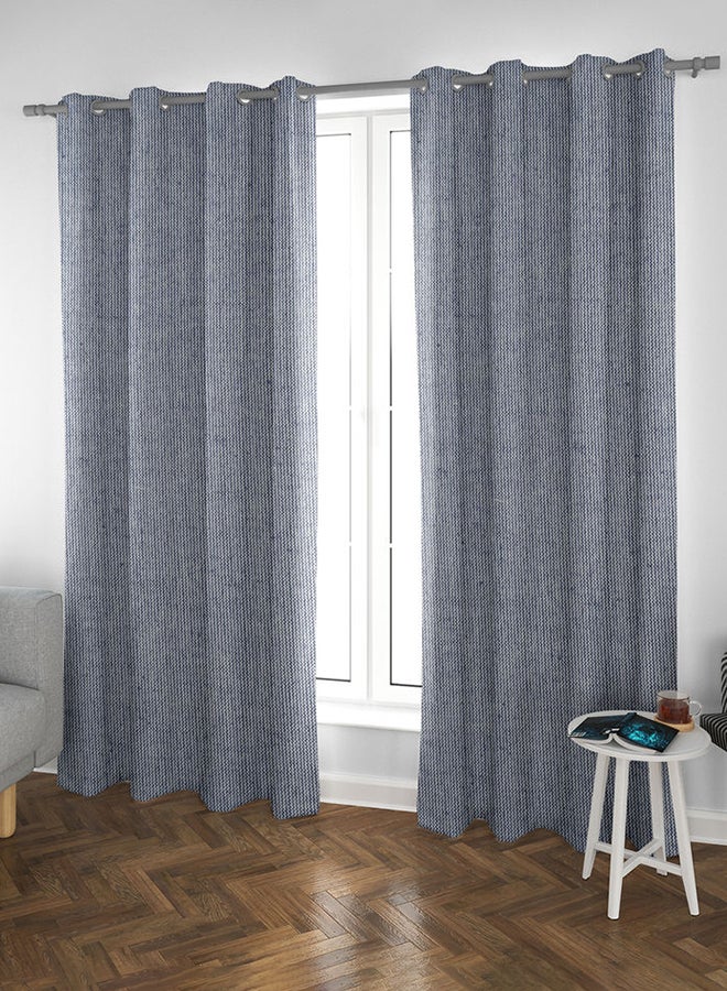 هوم تاون ستارة مزينة بنمط مخطط أزرق 135x240سم - Image 1
